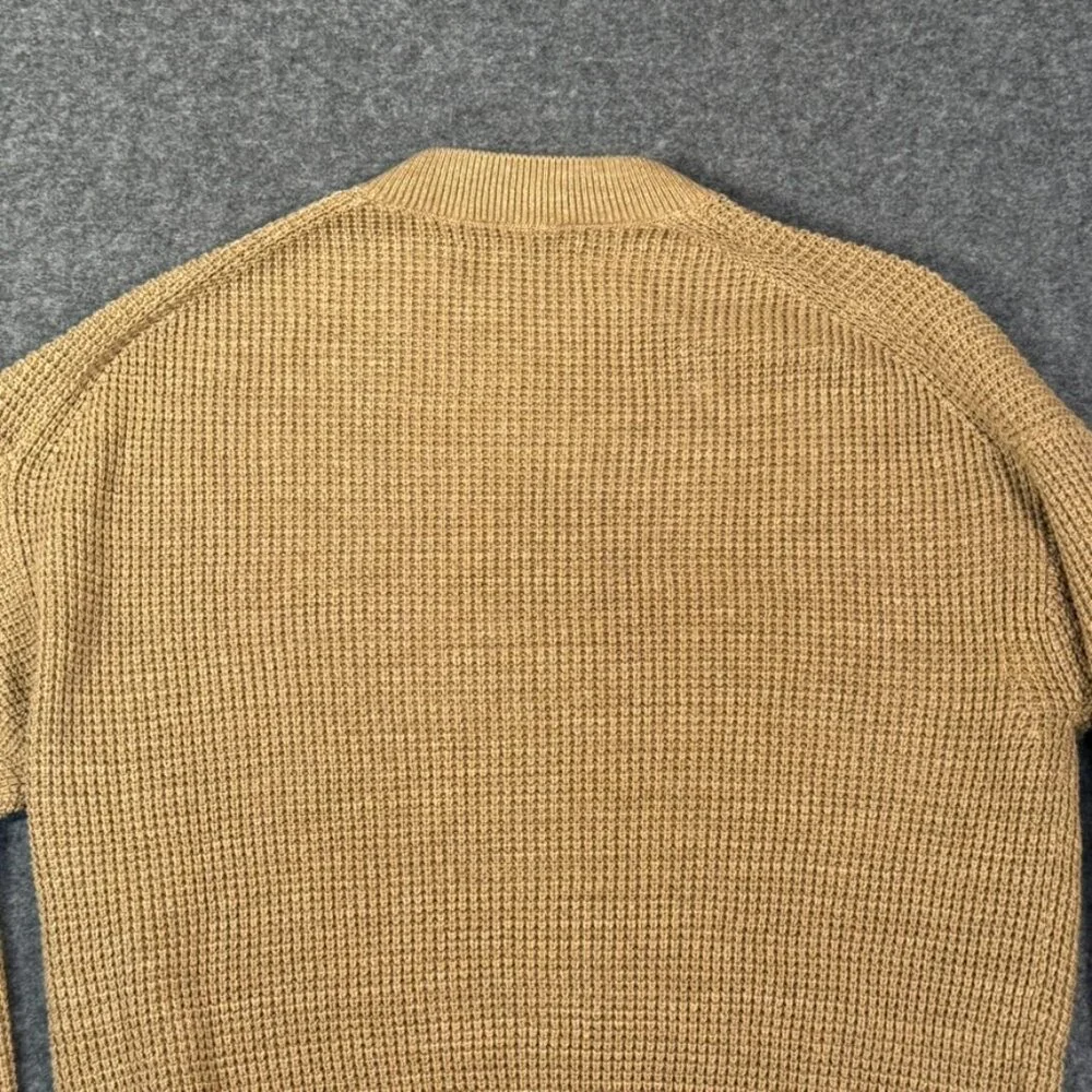 Buck Mason Womens Seafarer Cotton Rib Crew Neck Sweater Puff Sleeve Large Tan - Picture 4 of 12